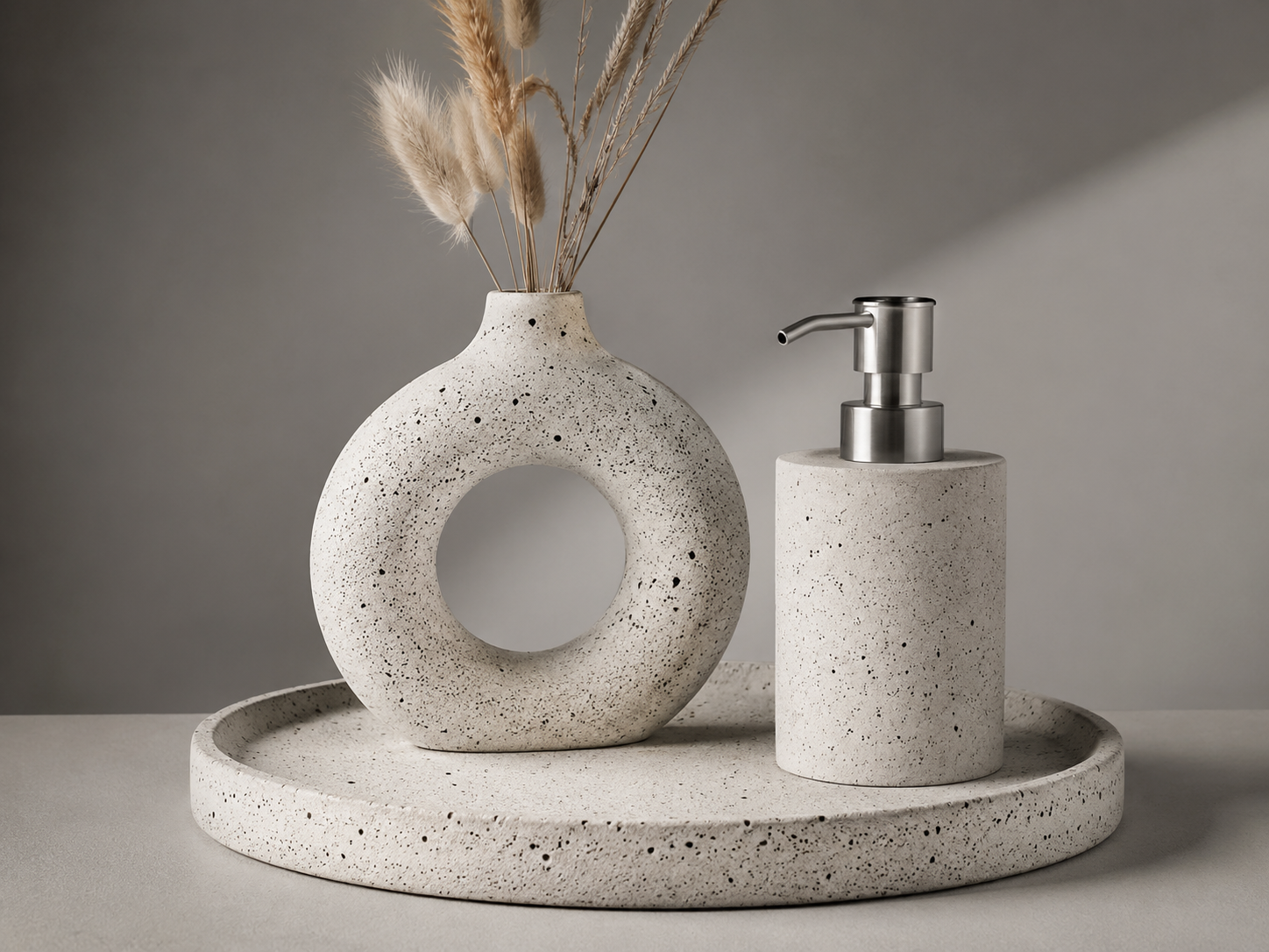 Piezas decorativas de concreto con estética moderna