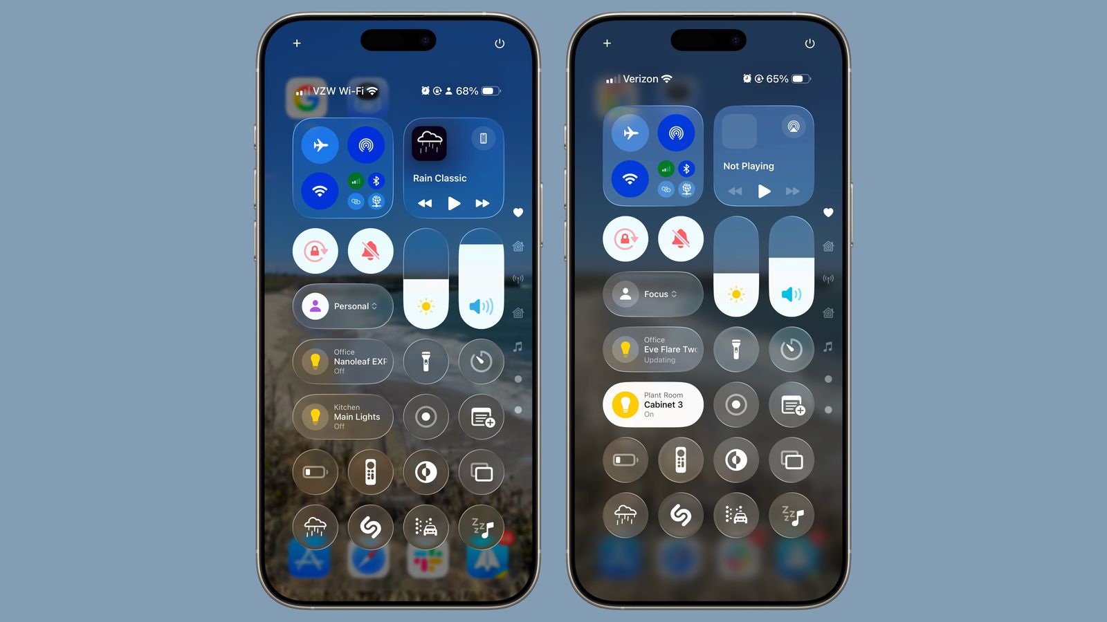 control panel liquid glass ios beta