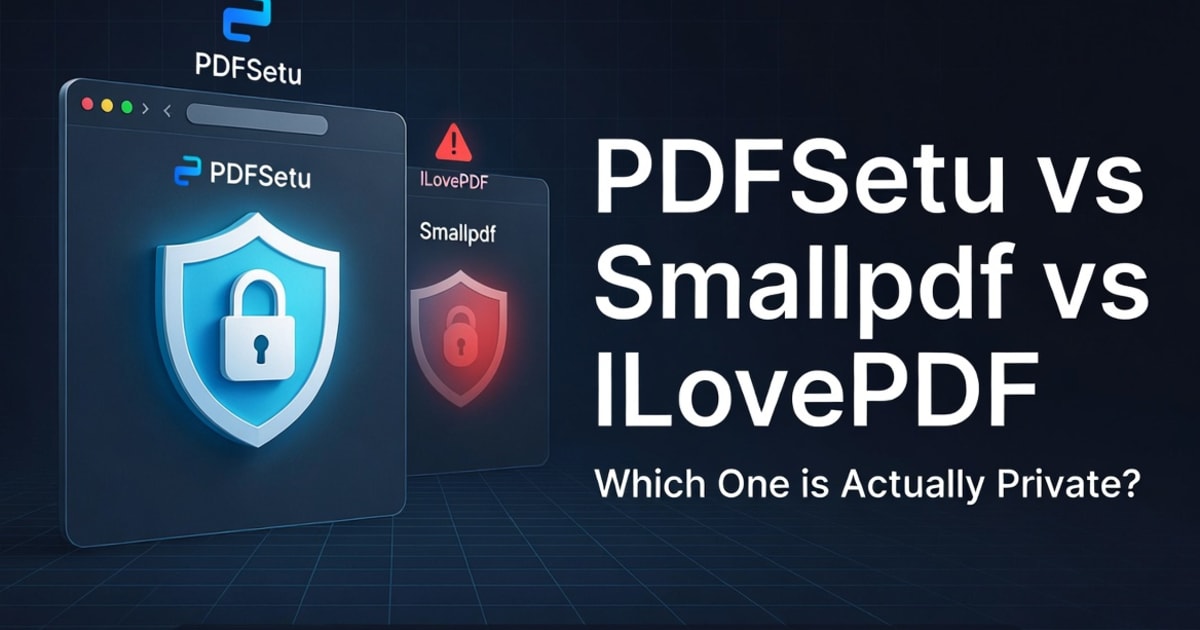 PDFSetu vs Smallpdf vs ILovePDF: Which One is Actually Private?