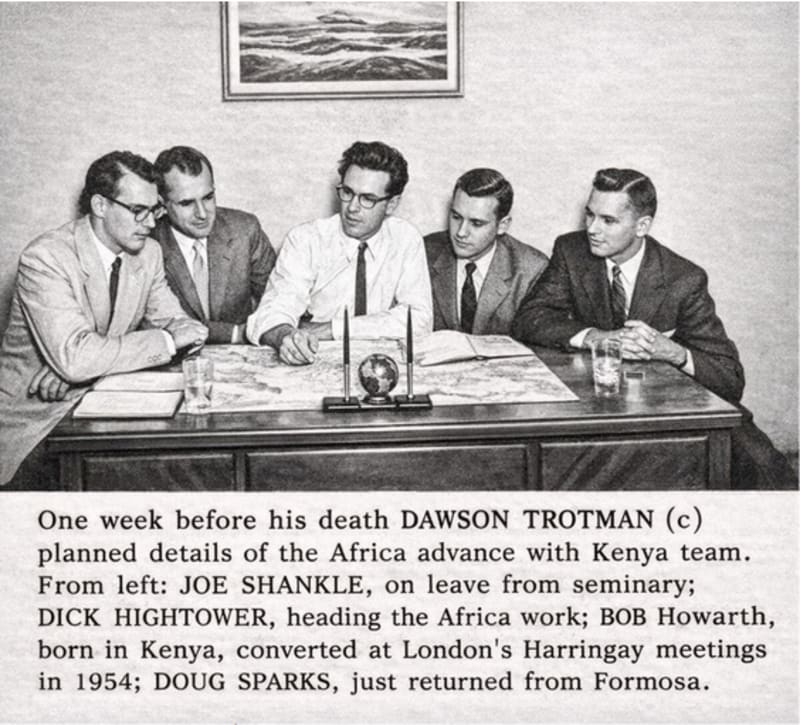 Founding missionary team gathered in Nairobi, 1956