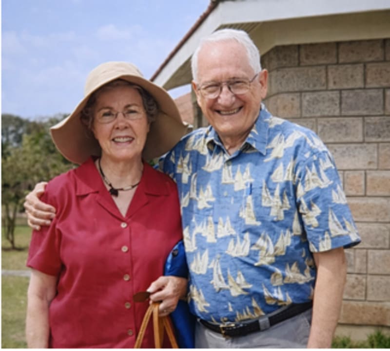 Jim and Jeri White in Kneya during Celebrate 50, 2006