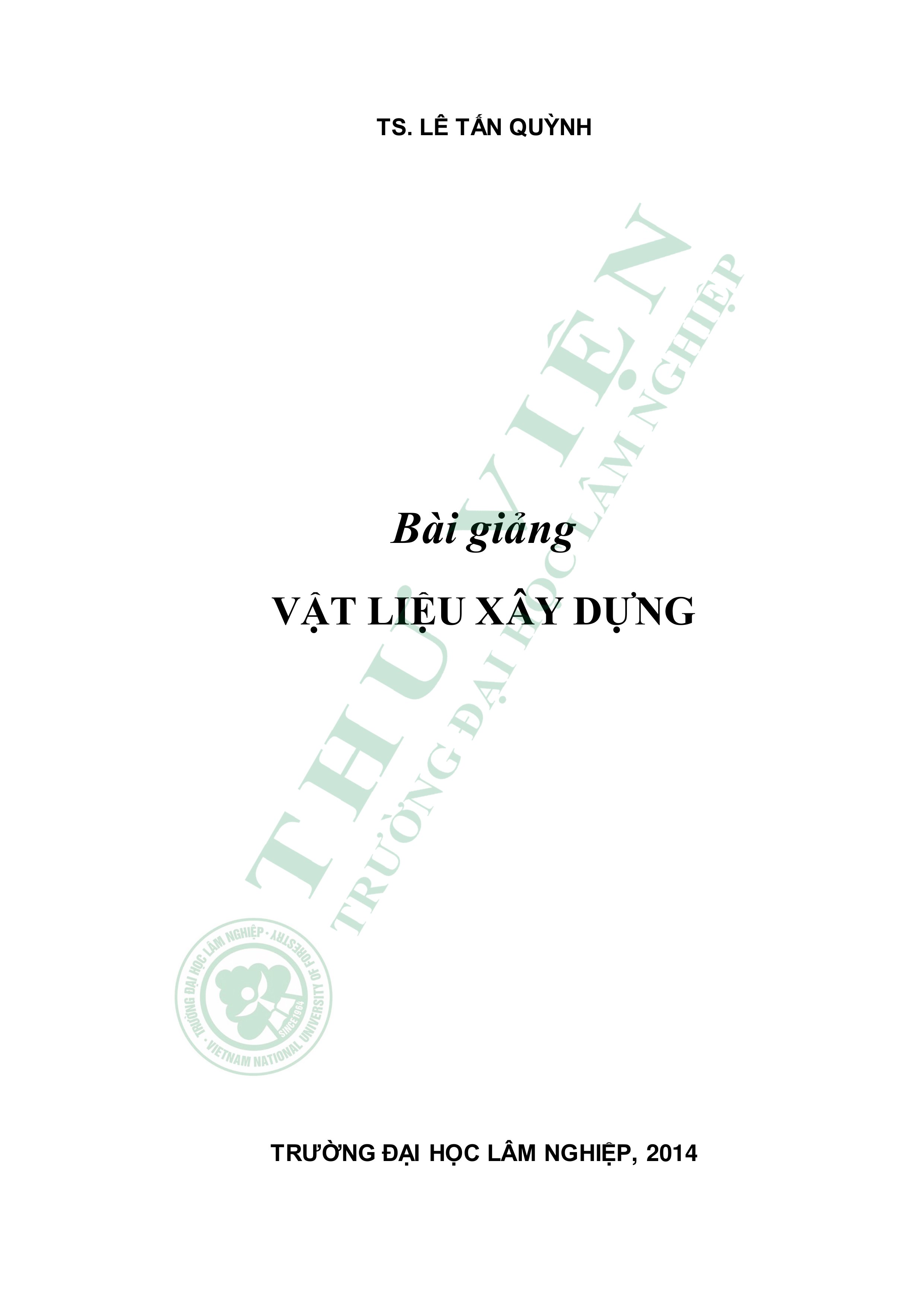 Bài Giảng Vật Liệu Xây Dựng