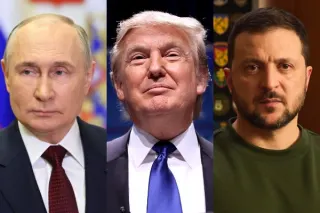 Володимир Путін, Дональд Трамп, Володимир Зеленський (колаж) / wikimedia