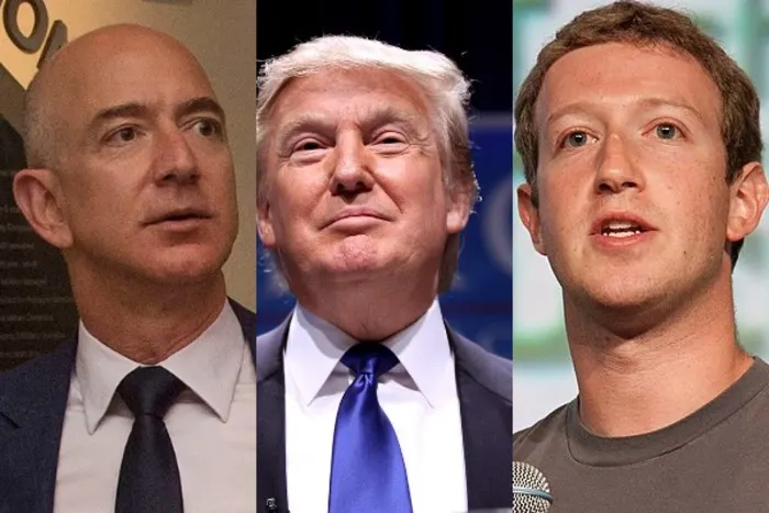 Джефф Безос, Дрнальд Трамп, Марк Цукерберг (колаж) / wikimedia