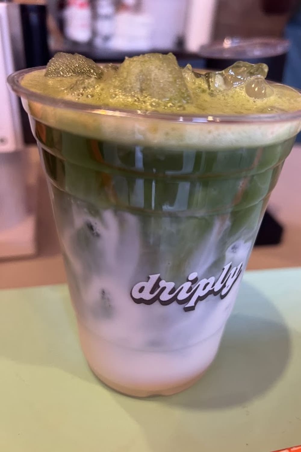 Driply coffee space — matcha drink detail