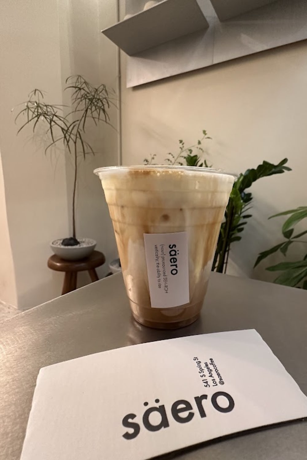 Saero Coffee — matcha drink detail