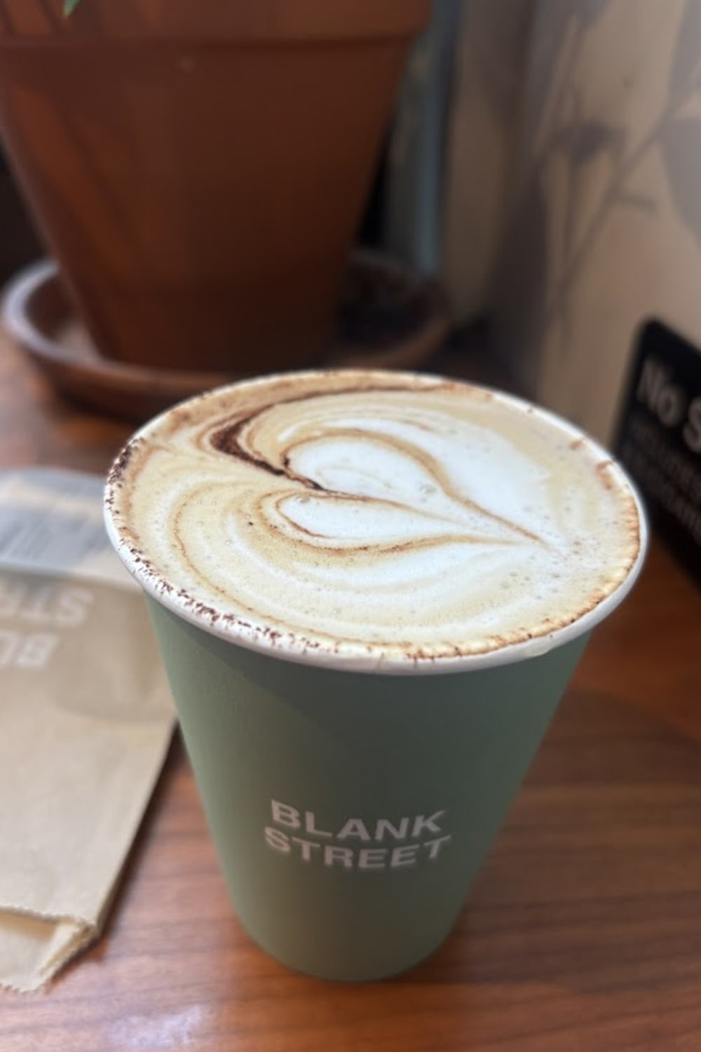 Blank Street Coffee — matcha drink detail