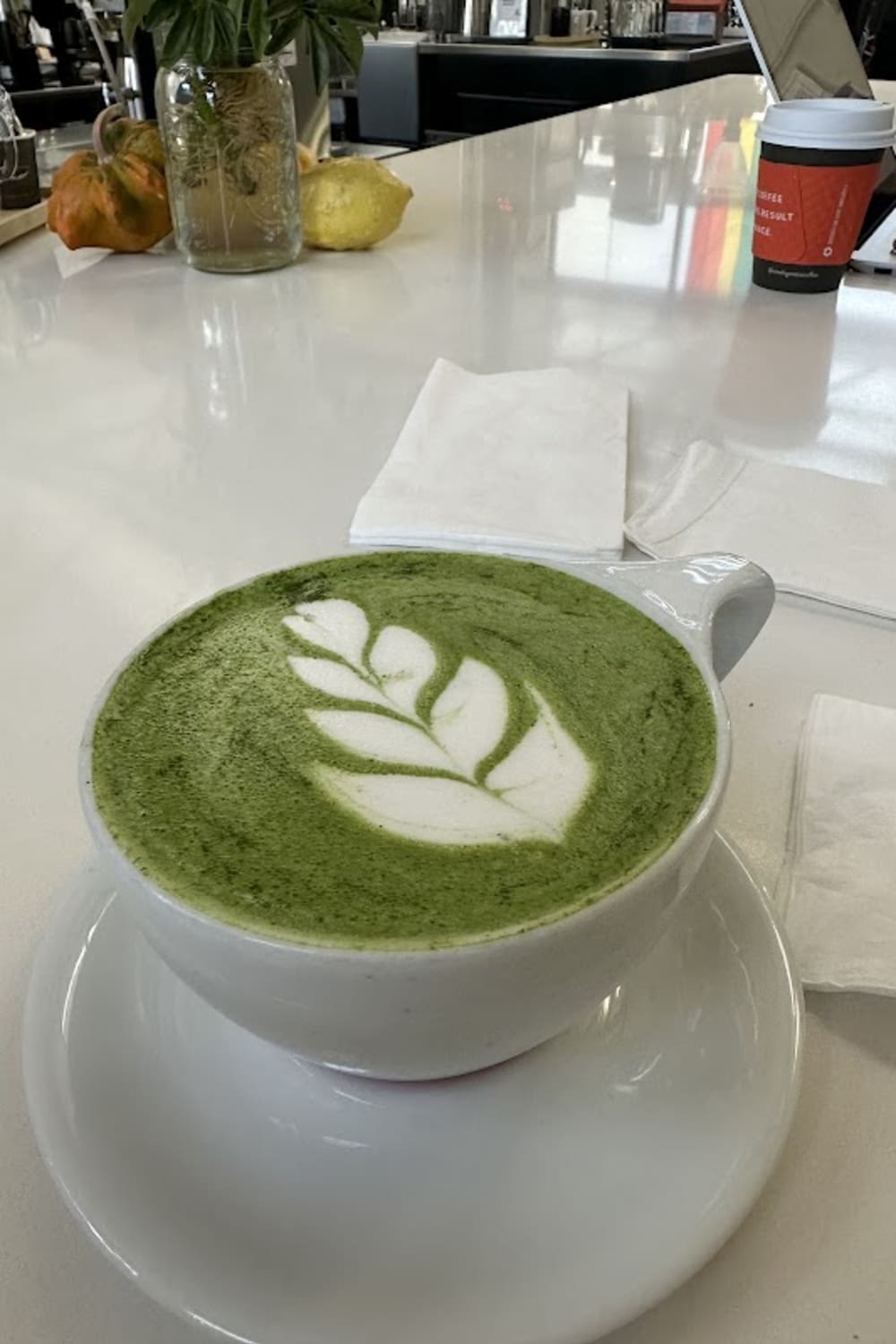 Intelligentsia Coffee Venice — matcha drink detail