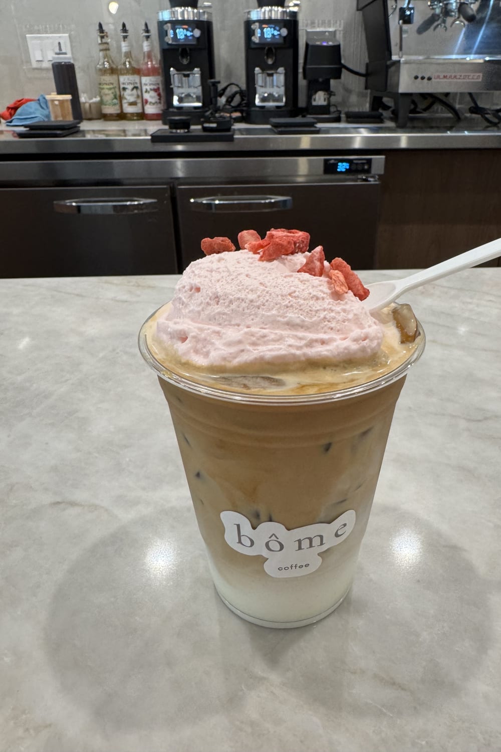 Bome Coffee — matcha drink detail