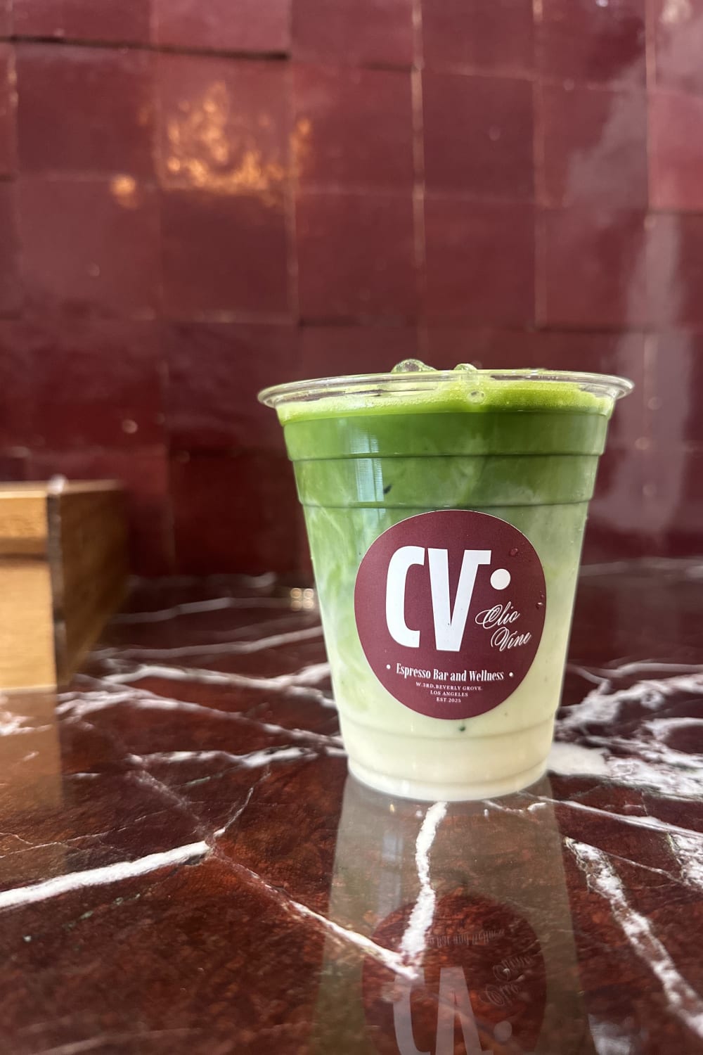 CLIO VINE Espresso Bar &Wellness — matcha drink detail