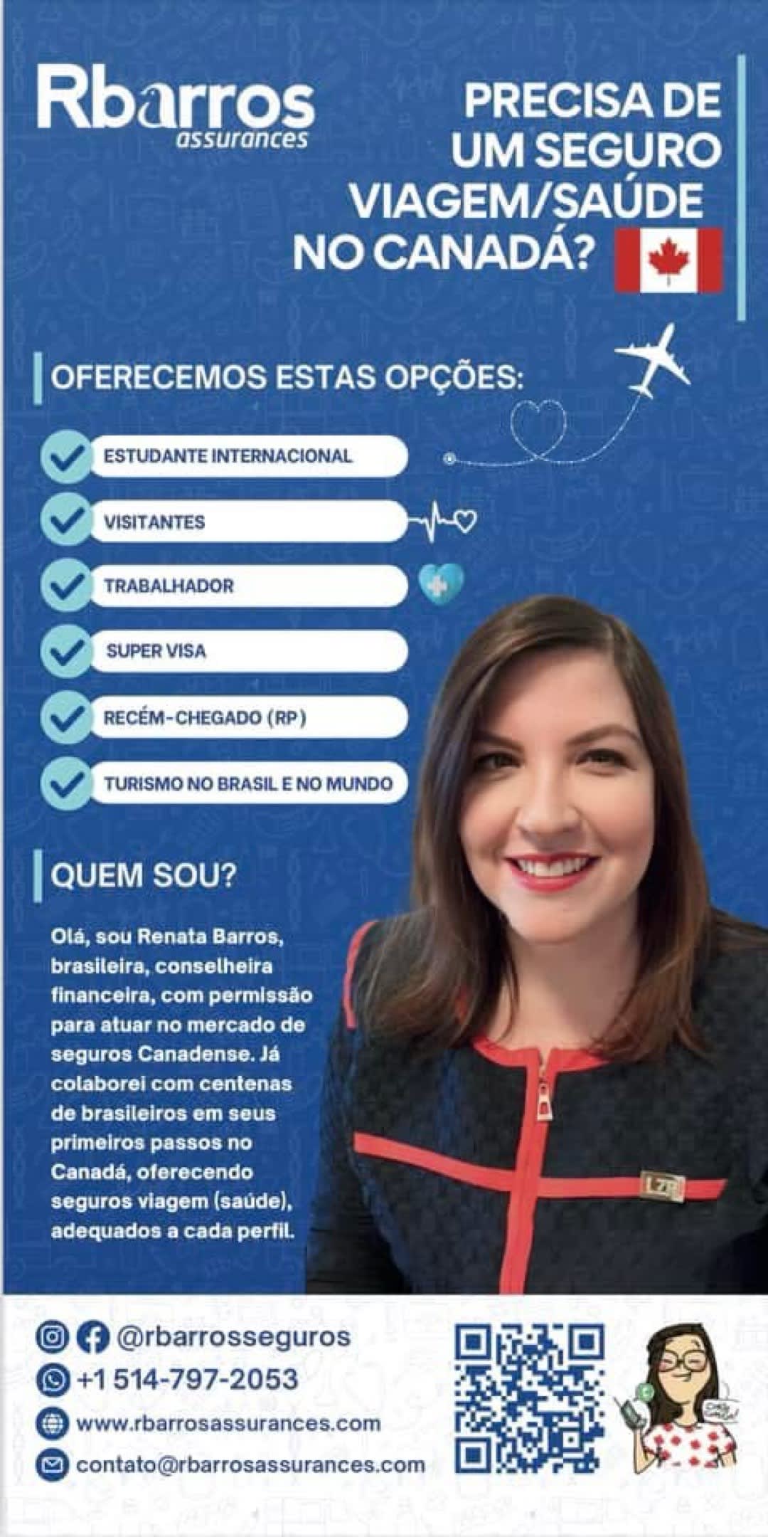 Corretora de seguro viagem/saúde.🇨🇦
