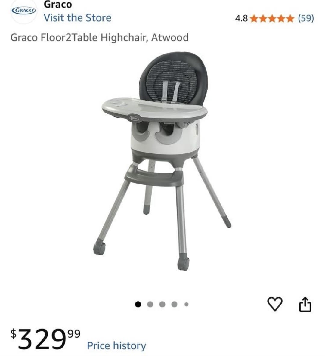 Cadeira de Alimentação Graco high Chair (Floor2Table) – Como Nova! — foto 2 de 2