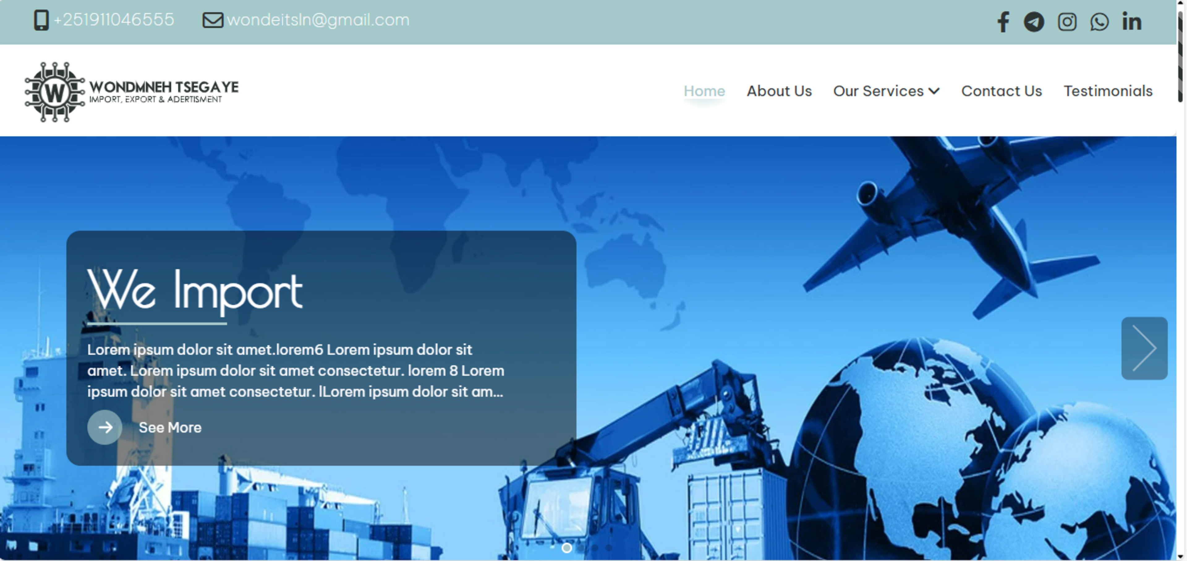 WTB Import and Export landing site