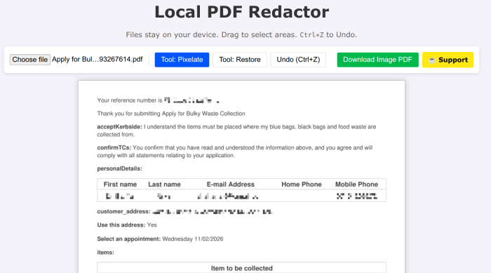 Local PDF Redactor screenshot