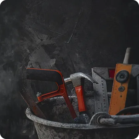 Bucket of protective equipment and tools