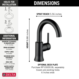 Pacific Plumbing Supply Company  Delta Trinsic®: Single Handle Bathroom  Faucet in Matte Black