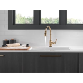 Two Handle Pull-Down Bridge Kitchen Faucet in Champagne Bronze