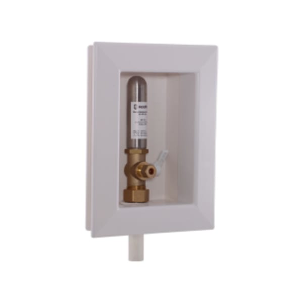 Ice Maker Outlet Box with Hammer Arrestor 1/2" x 1/4" - PEX-a