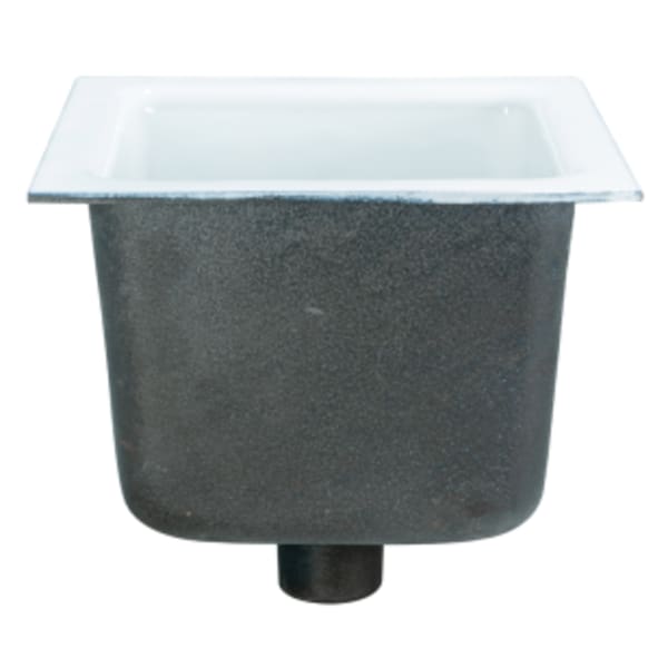 AB&A 60405 Porcelain-Coated Cast-Iron Square Floor Sink, 2-Inch No-Hub Connection, 12 by 12 by 8 Inches (H x W x D)
