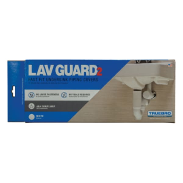 Truebro 82190 Lav Guard 2 100 Series Undersink Piping Cover, For Tubular P-Traps, China White