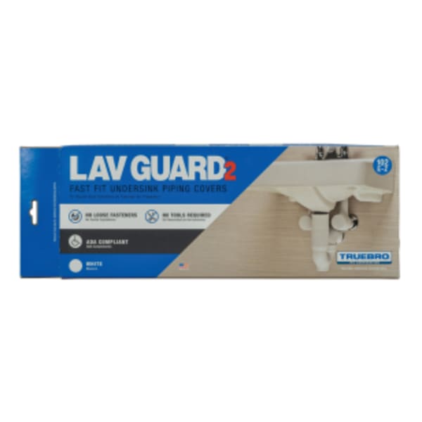 Truebro 82193 Lav Guard 2 100 Series Undersink Piping Cover with 2 Angle Valves and 2 Supply Covers, For Tubular P-Traps, China White