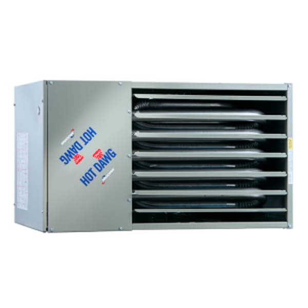60000 Btu HOT DAWG™ SEPARATED COMBUSTION GAS-FIRED UNIT HEATER (MODEL HDS) for a 2 to 3 Car Garage