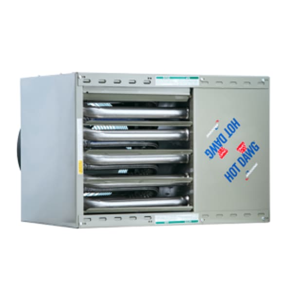 30000 Btu HOT  DAWG™ POWER-EXHAUSTED, GAS-FIRED UNIT HEATER (MODEL HD) for a 1 to 1-1/2 Car Garage