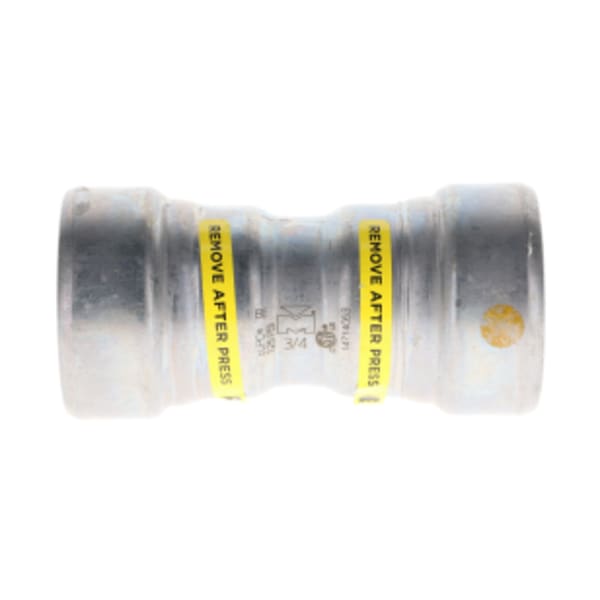 3/4" Carbon Steel Press Fittings - Gas - Coupling - With Stop P x P