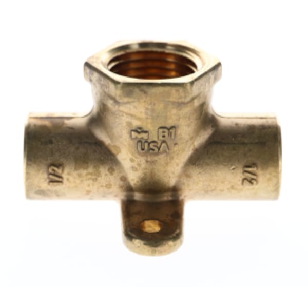 3/4" Copper Sweat Fittings - Drop Ear Tee to FPT C x C x FPT