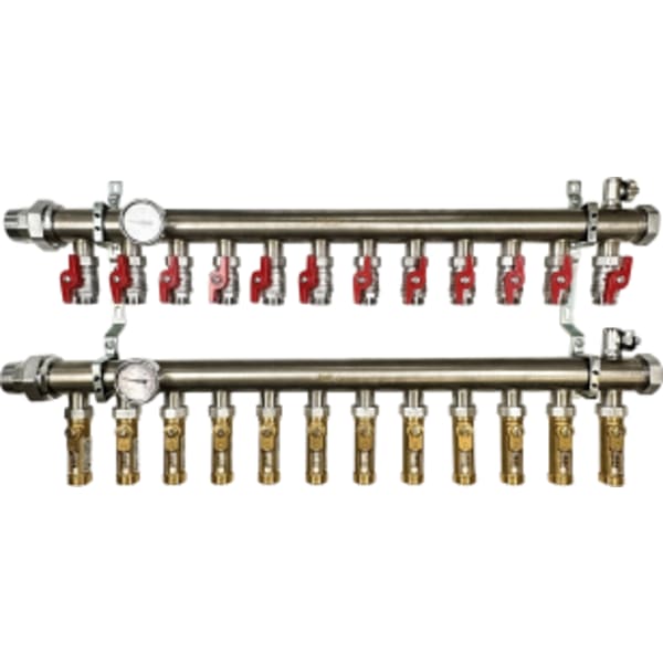12 Branches - 1 1/2 Stainless Steel Manifold Assembly w/Inline Flowmeter
