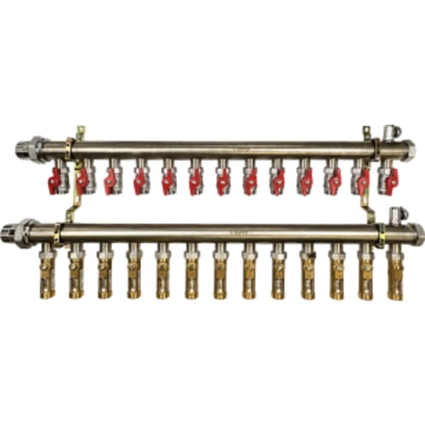 13 Branches - 1 1/2 Stainless Steel Manifold Assembly w/Inline Flowmeter