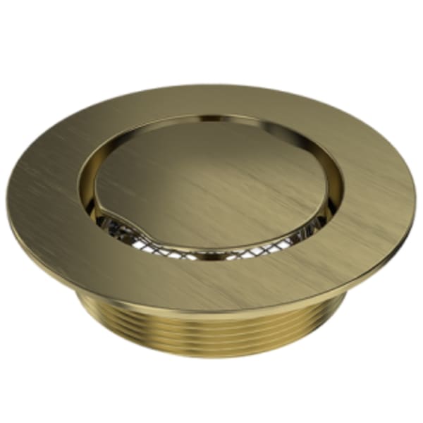 Serenity 4" Flat Round Brushed Gold Shower Drain Trim Top for Molded Base 3" Outlet
