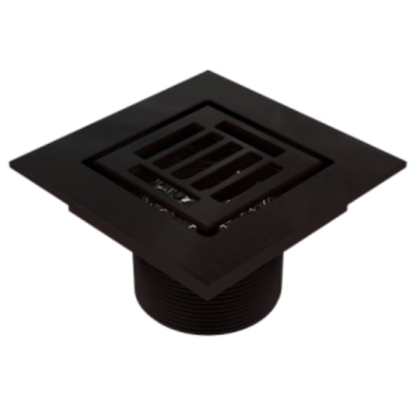 Serenity 4" Grated Square Venetian Bronze Shower Drain Trim Top for Tile Base 2" Outlet