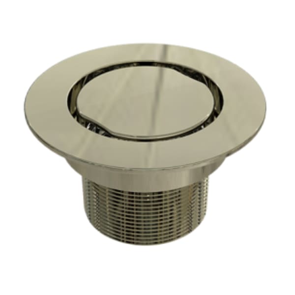 Serenity 4" Flat Round Polished Nickel Shower Drain Trim Top for Tile Base 2" Outlet