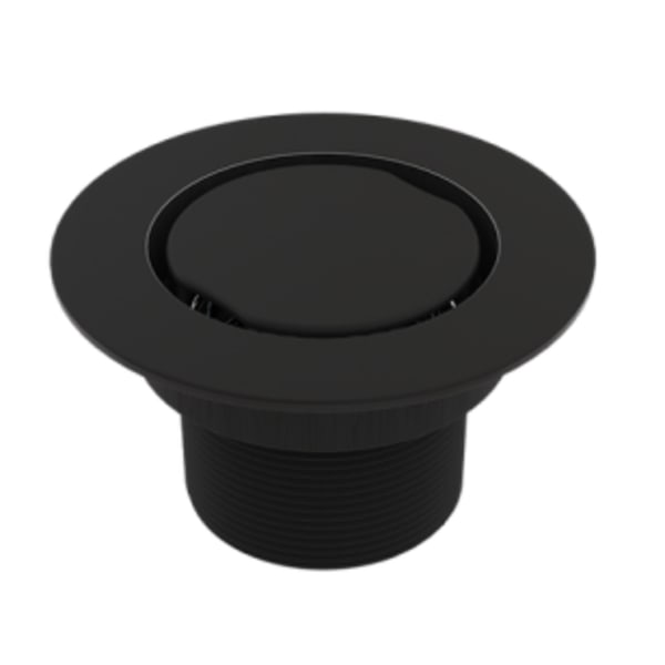 Serenity 4" Flat Round Matte Black Shower Drain Trim Top for Tile Base 2" Outlet