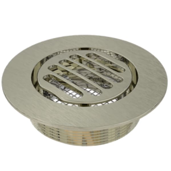 Serenity 4" Grated Round Brushed Nickel Shower Drain Trim Top for Molded Base 3" Outlet