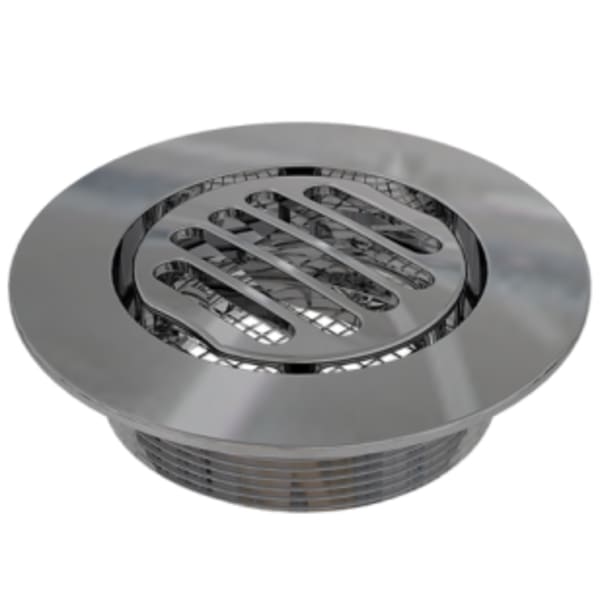 Serenity 4" Grated Round Chrome Shower Drain Trim Top for Molded Base 3" Outlet