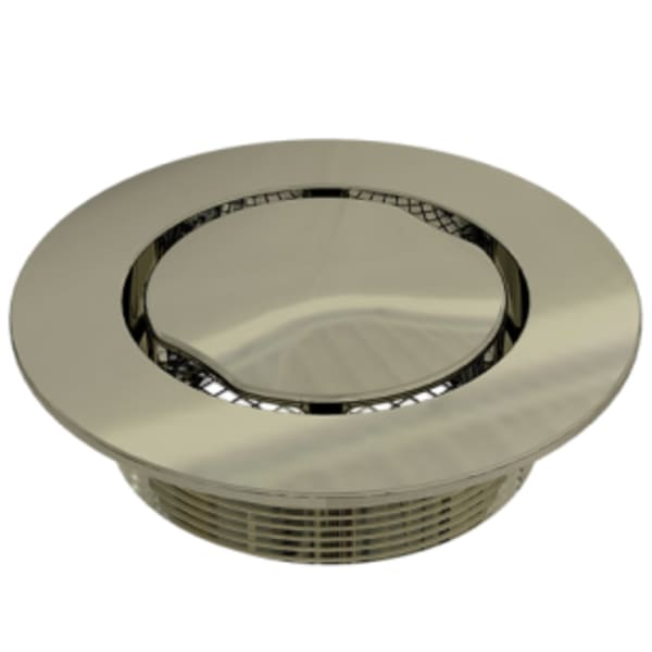 Serenity 4" Flat Round Polished Nickel Shower Drain Trim Top for Molded Base 3" Outlet