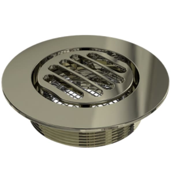 Serenity 4" Grated Round Polished Nickel Shower Drain Trim Top for Molded Base 3" Outlet