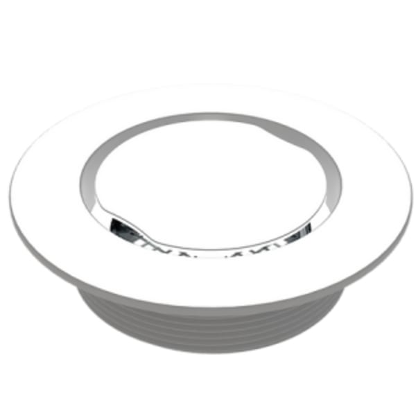 Serenity 4" Flat Round White Shower Drain Trim Top for Molded Base 3" Outlet