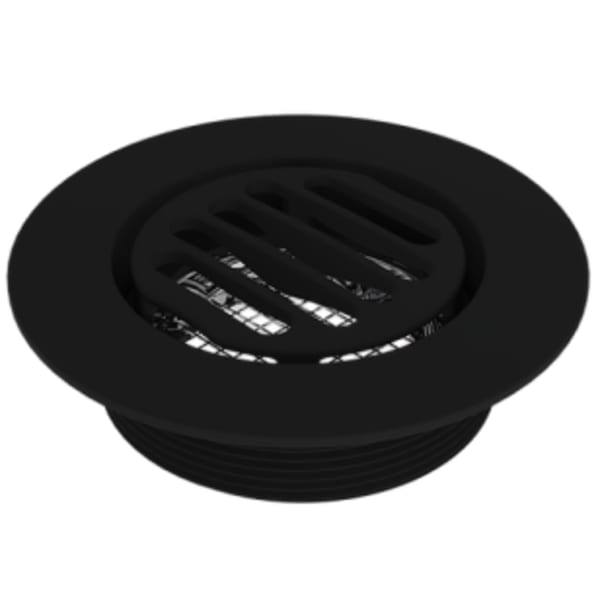 Serenity 4" Grated Round Matte Black Shower Drain Trim Top for Molded Base 3" Outlet