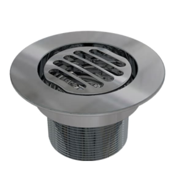 Serenity 4" Grated Round Chrome Shower Drain Trim Top for Tile Base 2" Outlet