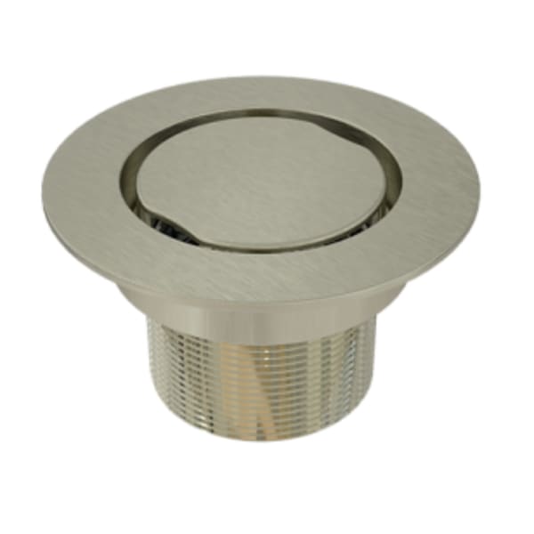 Serenity 4" Flat Round Brushed Nickel Shower Drain Trim Top for Tile Base 2" Outlet