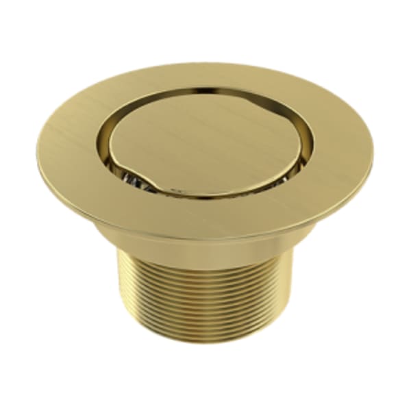 Serenity 4" Flat Round Brushed Gold Shower Drain Trim Top for Tile Base 2" Outlet