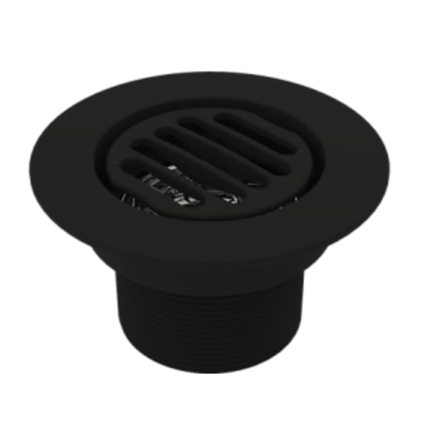 Serenity 4" Grated Round Matte Black Shower Drain Trim Top for Tile Base 2" Outlet