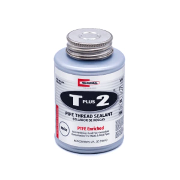 T Plus 2 23631 Pipe Thread Sealant, Non-Hardening, PTFE Enriched, Plumbing, 1/4 Pint