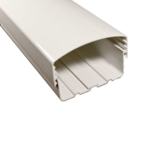White 4.5" wide x 78" long channel base and cover to protect line sets. Expands to easily hold multi-zone applications. Includes tie-in clips and peel-n-go film