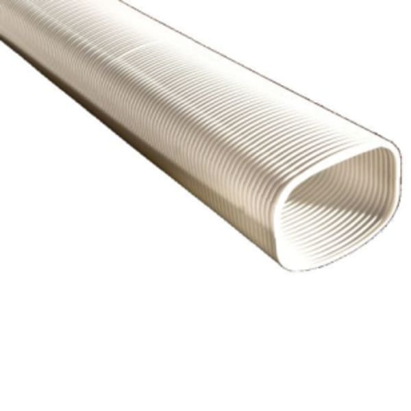 White 4.5" wide x 36" long large flex elbow used when duct is fully extended to cover line sets around obstacles and for protection extending to the condenser.