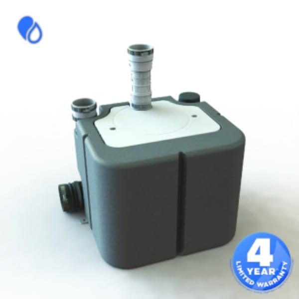 Saniswift Pro - Residential/Commercial Heavy-Duty Gray Water Drain Pump -  1/3HP -  Easy Laundry Room Solution -  Laundry/Sink/Shower - HDPE Easy Access - Low inlets