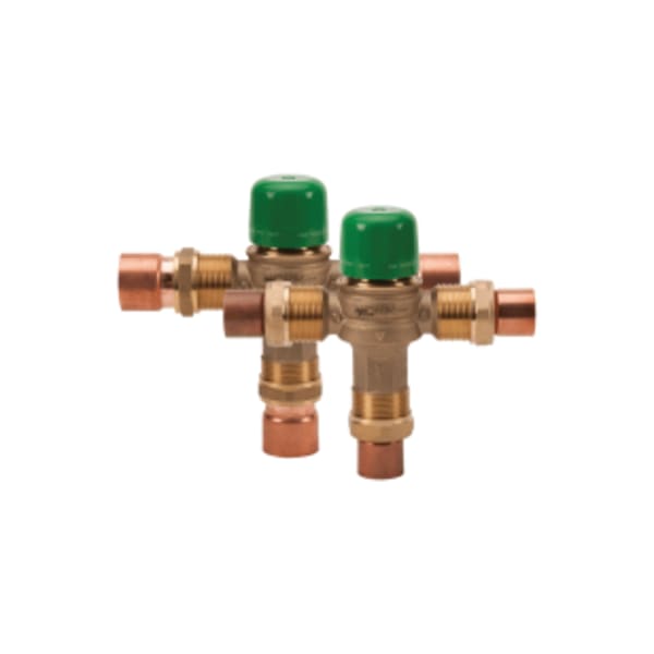 Mixing Valve - High Flow - 1-1/4" Sweat Union Connections, ASSE 1017. adjmt 85-176 F, built in check valves